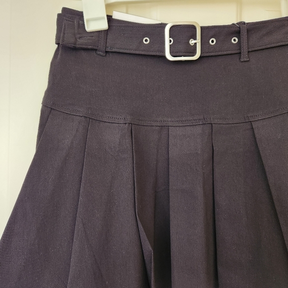 School Girl Pleated Mini Skirt Black Belted Prep School Preppy Academia Small - Picture 8 of 16